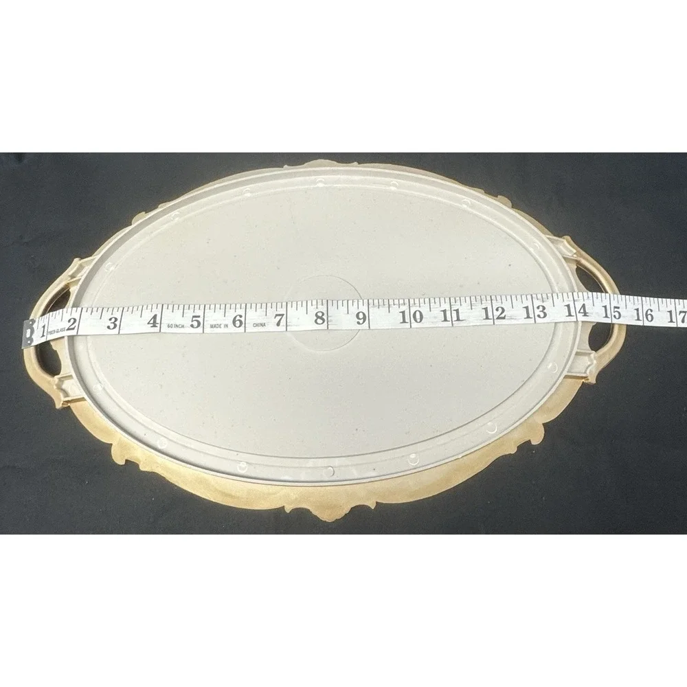 Gold Tone Decorative Mirror Vanity Tray Or Wall Hanging 15